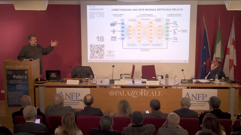 This image has an empty alt attribute; its file name is Convegno-Polizia-Palazzo-Reale-Milano-2-Dicembre-2025-Mario-Taddei-Intelligenza-Artificiale-SAPIENS-EXE-Leonardo-DaVinci-ACADEMY.jpg